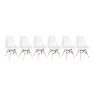 Kit 6 Cadeiras Eames Eiffel Botonê Branca
