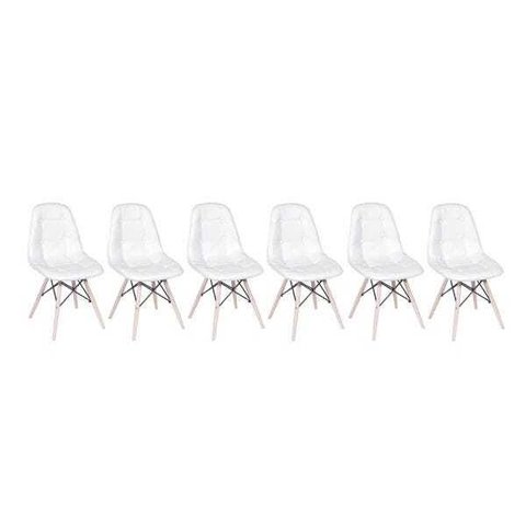 Kit 6 Cadeiras Eames Eiffel Botonê Branca