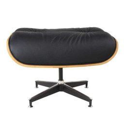 Puff Charles Eames Couro Natural Preto - 1