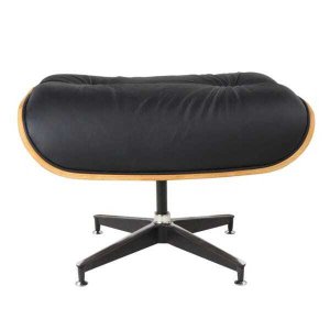 Puff Charles Eames Couro Natural Preto