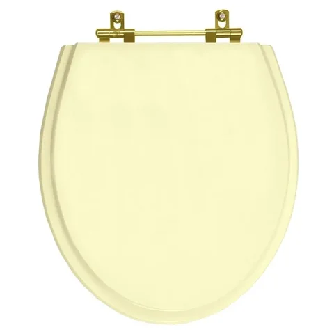 Assento Sanitário Poliester Ritz Creme Para Vaso Deca Com Ferragem Dourada