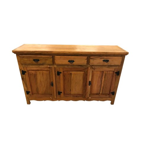 Balcão Buffet Arcaz de Madeira Maciça de Demolição com 3 Portas e 3 Gavetas:largura150cmxaltura100cm