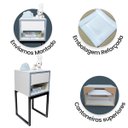 Ver imagem 4 de Mesa de Cabeceira Branca 30cm Eco Quarto Infantil Azul Menino Base Ferro Preta