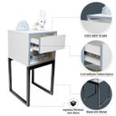 Ver imagem 3 de Mesa de Cabeceira Branca 30cm Eco Quarto Infantil Azul Menino Base Ferro Preta