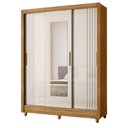 Ver imagem 1 de Guarda Roupa Bolivia 3 Portas de Correr Freijo com Off White Fosco com Espelho - Moval