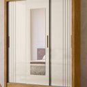 Ver imagem 4 de Guarda Roupa Bolivia 3 Portas de Correr Freijo com Off White Fosco com Espelho - Moval