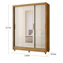 Ver imagem 6 de Guarda Roupa Bolivia 3 Portas de Correr Freijo com Off White Fosco com Espelho - Moval
