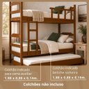 Ver imagem 2 de Treliche Solteiro Madeira Maciça Eucalipto com Cama Auxiliar:Mogno