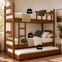 Ver imagem 4 de Treliche Solteiro Madeira Maciça Eucalipto com Cama Auxiliar:Mogno