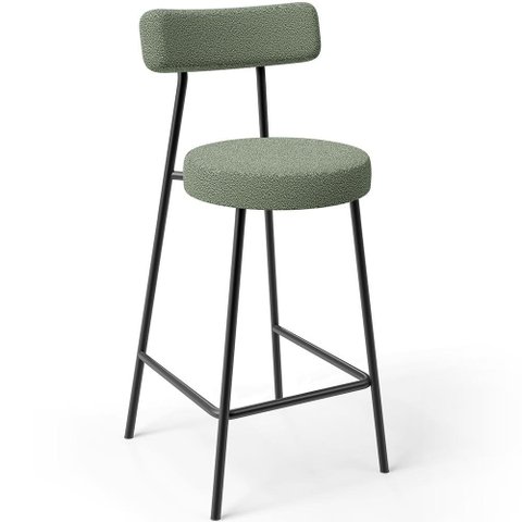 Banqueta Baixa para Cozinha Sala de Jantar Bar Bancada Milão L02 Bouclê Oliva - lyam decor