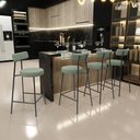 Ver imagem 2 de Banqueta Baixa para Cozinha Sala de Jantar Bar Bancada Milão L02 Bouclê Oliva - lyam decor