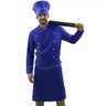 Avental de Cintura Tipo Saia Chef Cozinheiro Confeiteiro Azul/Branco - Único - azul / branco - 5