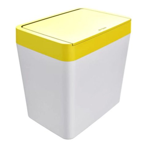 Lixeira Para Pia 5 Litros - Branco/Amarelo