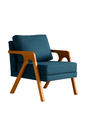 Ver imagem 1 de Conjunto 2 Poltronas Mona Luxo Madeira Maciça Tecido Linho:linho Azul
