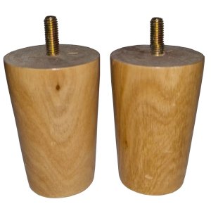 Kit 2 Pés Madeira Maciça 8cm Sofá Móvel Cama Box Queen King