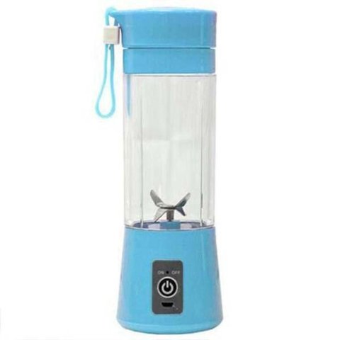 Mini Liquidificador Portátil Usb Recarregável 6 Laminas Azul