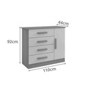 Ver imagem 2 de Cômoda Firenze 4 Gavetas 1 Porta C/sapateira - D' Doro Cinamomo