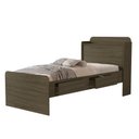 Ver imagem 4 de Cama Solteiro Tamires Castanho de Mdf com Gavetas e Baú para Quart Estilo Moderno