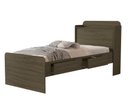 Ver imagem 4 de Cama Solteiro Tamires Castanho de Mdf com Gavetas e Baú para Quart Estilo Moderno