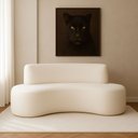 Ver imagem 1 de Sofá Curvo 2 Lugares 180cm Apolo Bouclé Off White - Sallar Home