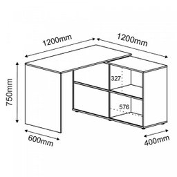 Mesa para Escritório 2 Portas de Correr Mingle Artany - 3