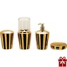Kit Organizador para Banheiro Spa Golden 4 Peças Aço Inox - Dourado - 1