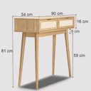Ver imagem 6 de Aparador Alia 2 Gavetas 90 Cm X 34 Cm Tauari