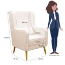 Ver imagem 6 de Poltrona de Amamentação Pé Palito Eduarda com Puff Linho Bege - Lg Decor Baby