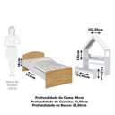 Ver imagem 3 de Cama Infantil com Cabeceira Casinha e Banco Lola 100% MDF Espresso Móveis Branco/Brilho/Amêndoa