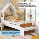 Ver imagem 6 de Cama Infantil com Cabeceira Casinha e Banco Lola 100% MDF Espresso Móveis Branco/Brilho/Amêndoa