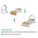Ver imagem 5 de Cama Infantil com Cabeceira Casinha e Banco Lola 100% MDF Espresso Móveis Branco/Brilho/Amêndoa