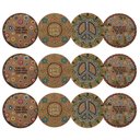 Ver imagem 1 de Kit 12 Porta Copos em Cortiça Suporte Descanso de Mesa Bolacha para Taça Xicara Copo Redondo