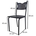Ver imagem 3 de Kit 6 Cadeira para Cozinha Mc Tubular Almofadada Estrutura Preta com Assento Preto Medcombo