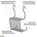 Ver imagem 2 de Suporte Organizador de Facas Para Barra de Cozinha - Cromado