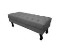 Ver imagem 1 de Recamier Luis Xv Capitonê Retrô 120cm Suede Cinza Pés Madeira Ms Decor