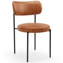 Ver imagem 1 de Cadeira Decorativa Estofada para Sala de Jantar Louise L02 Couríssimo Camel - Lyam Decor