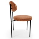 Ver imagem 5 de Cadeira Decorativa Estofada para Sala de Jantar Louise L02 Couríssimo Camel - Lyam Decor
