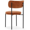 Ver imagem 3 de Cadeira Decorativa Estofada para Sala de Jantar Louise L02 Couríssimo Camel - Lyam Decor