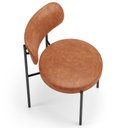 Ver imagem 4 de Cadeira Decorativa Estofada para Sala de Jantar Louise L02 Couríssimo Camel - Lyam Decor