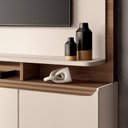 Ver imagem 3 de Estante Home Theater Quantum Off White Castanho - Hb Móveis