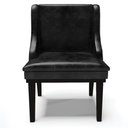 Ver imagem 6 de Cadeira Decorativa Sala de Jantar Base Fixa de Madeira Firenze PU Preto Brilho G19 - Gran Belo