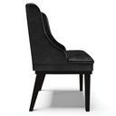 Ver imagem 7 de Cadeira Decorativa Sala de Jantar Base Fixa de Madeira Firenze PU Preto Brilho G19 - Gran Belo