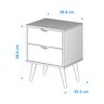 Mesa Mesinha de cabeceira lateral de cama 2 gavetas Madri:BRANCO - 4