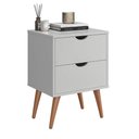 Ver imagem 1 de Mesa Mesinha de cabeceira lateral de cama 2 gavetas Madri:BRANCO