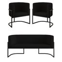 Ver imagem 1 de Kit 2 Poltronas Sofá 2 Lugares Base de Metal Black Veludo Preto