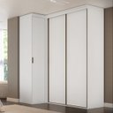 Ver imagem 1 de Guarda Roupa de Canto Porta de Correr 3 Portas Mdf Spacios Belmax:branco