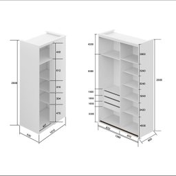 Guarda Roupa de Canto Porta de Correr 3 Portas Mdf Spacios Belmax:branco - 9