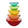 Jogo De Tigelas De Vidro Colorido Com Tampa 10 Peças - 14