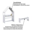 Ver imagem 6 de Escrivaninha Infantil Montessoriana Casinha 100% Mdf com Banco Petra Espresso Móveis