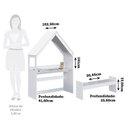 Ver imagem 3 de Escrivaninha Infantil Montessoriana Casinha 100% MDF com Banco Petra Espresso Móveis Branco/Brilho